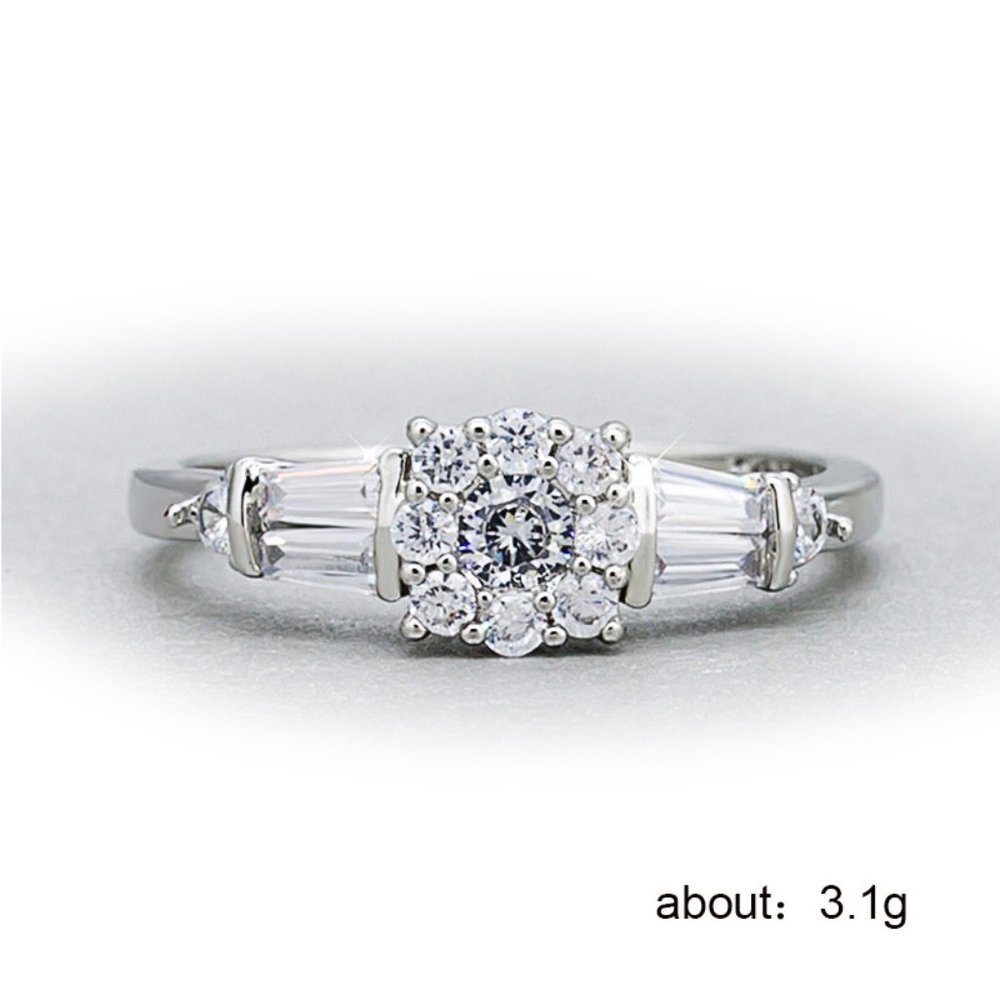 🎁 Refine Engagement Sun Flower Pure Zircon Rings for Women, EVGG1235